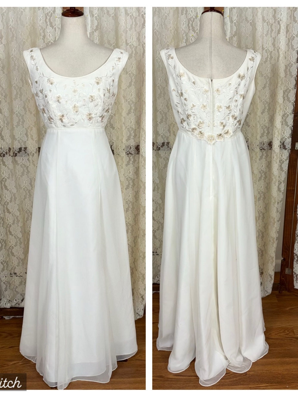 Beautiful Vintage 90s Bonny Chiffon Wedding Gown